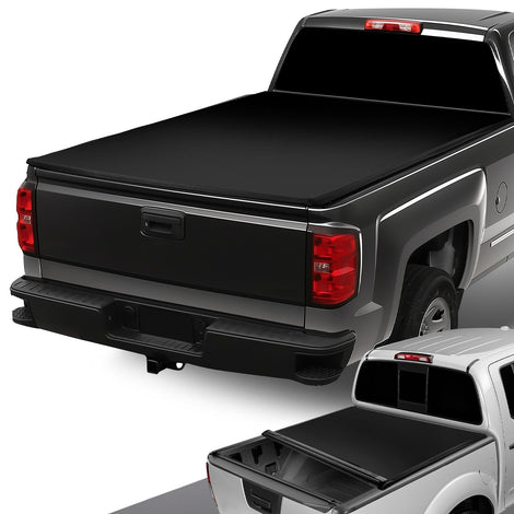8 ft. Bed Soft Roll-Up Tonneau Cover<br>14-18 Chevy Silverado / GMC Sierra 1500 2500HD 3500HD