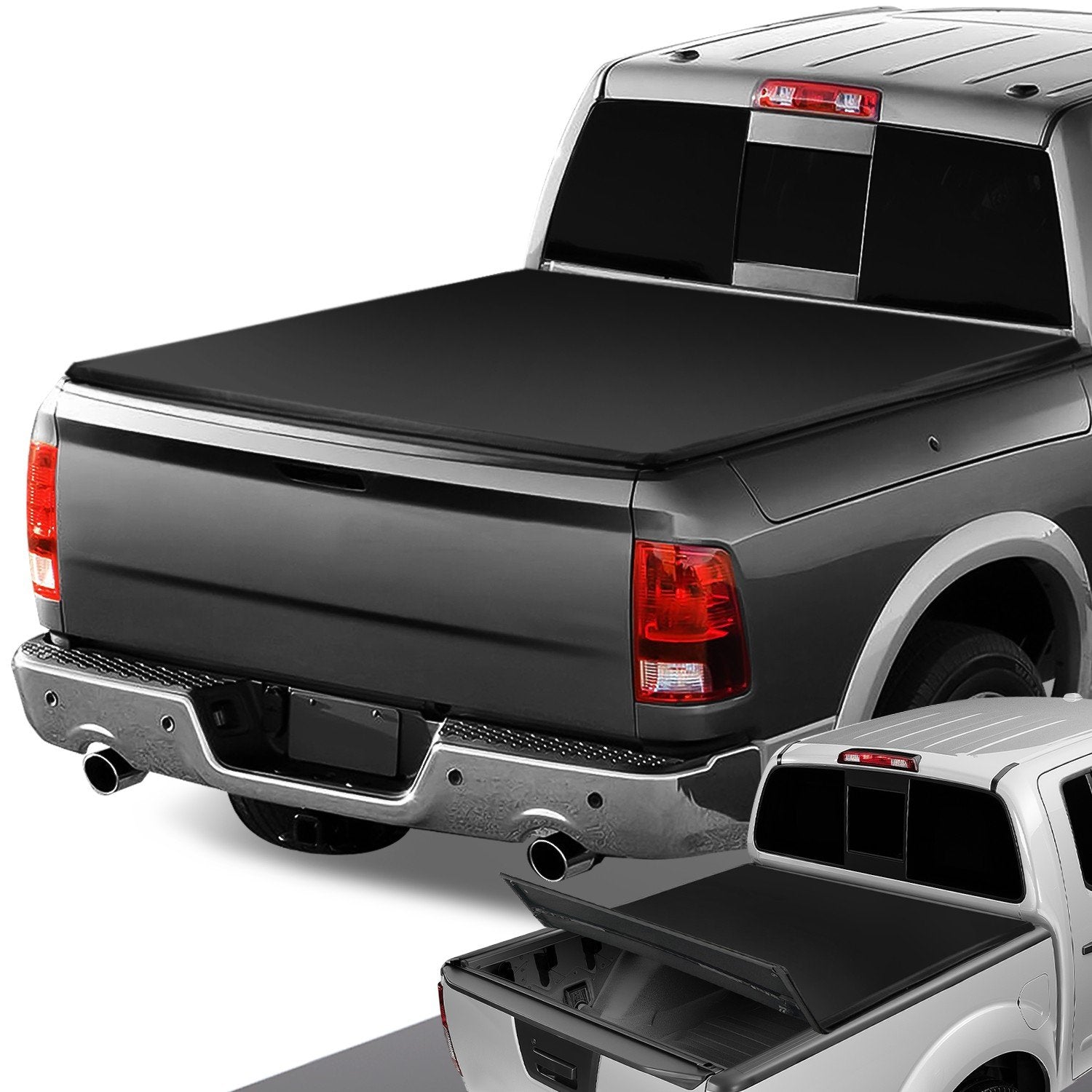 8 ft. Bed Soft Tri-Fold Tonneau Cover<br>09-18 Dodge Ram 1500 2500 3500