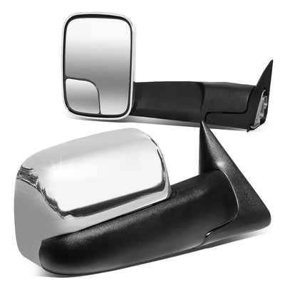 Chrome Manual Towing Mirrors (Pair)<br>94-02 Dodge Ram 1500 2500 3500