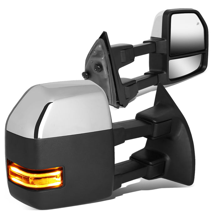 Chrome Powered Heated Towing Mirrors (Pair)<br>08-16 Ford F250 F350 F450 F550 Super Duty