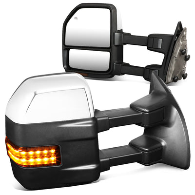 Chrome Powered Heated Towing Mirrors (Pair)<br>99-07 Ford F250 - F550 Super Duty