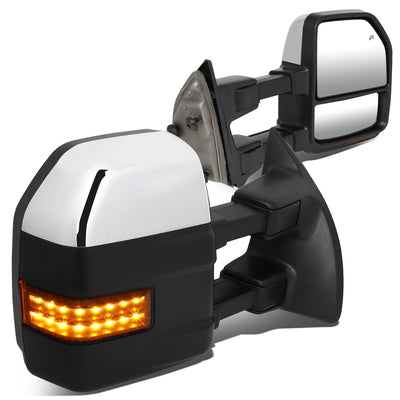 Chrome Powered Heated Towing Mirrors (Pair)<br>08-16 Ford F250 - F550 Super Duty
