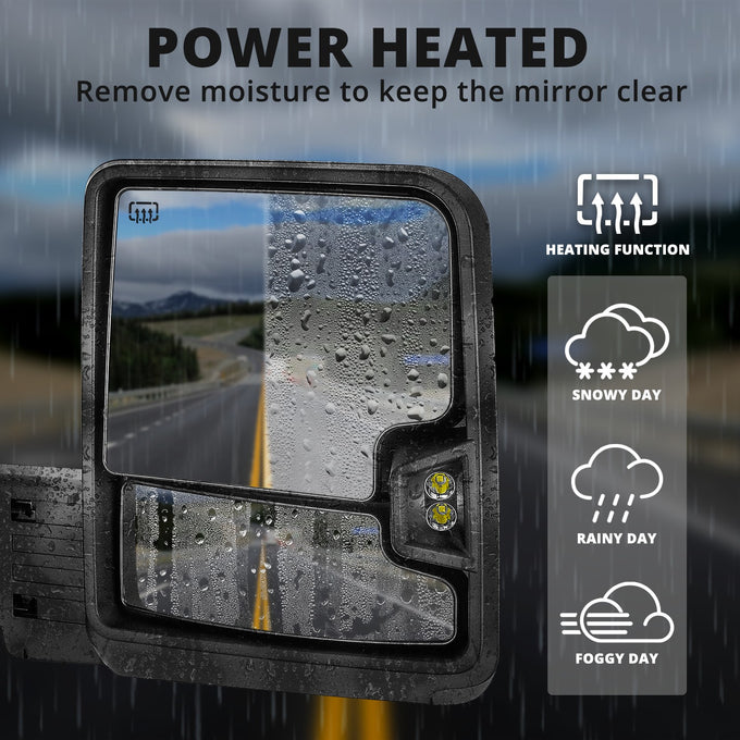 Powered Heated Tow Mirrors w/o Blind Spot Monitoring<br>19-25 Chevy Silverado 1500, 2022 Chevy 1500 LTD