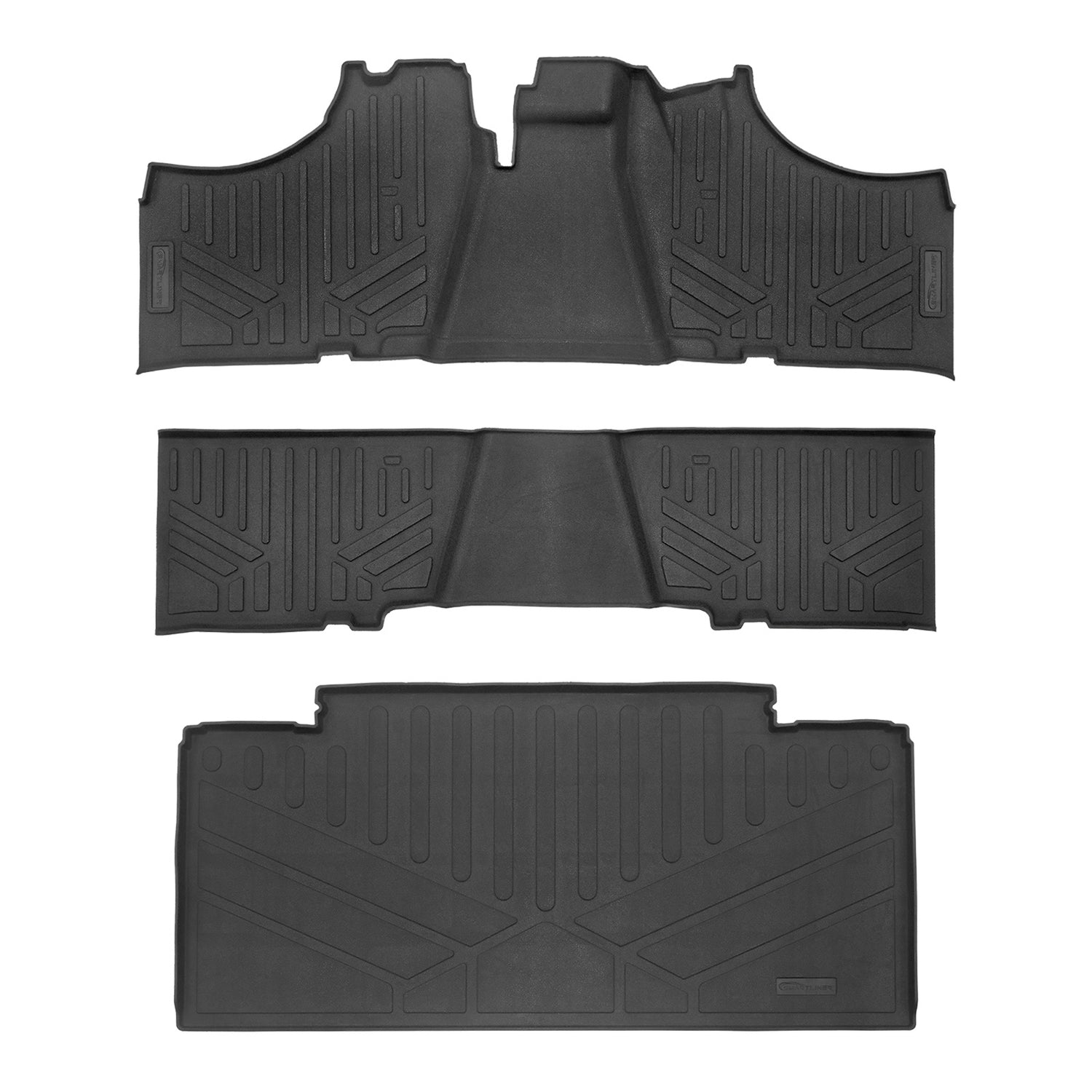 2 Row & Cargo Bed Rugged Rubber Floor Liner Set <br> 19-24 Kawasaki Mule PRO