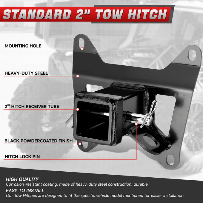 2 in. Tow Hitch Receiver w/Hitch Pin & Clip <br> 19-24 Honda Talon 1000X,1000R,1000R-4,1000X-4