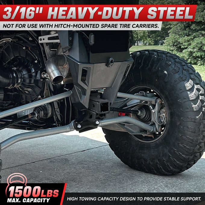 Heavy-Duty Steel 2in. UTV Rear Receiver Tow Hitch <br>20-25 Polaris RZR Pro XP 4