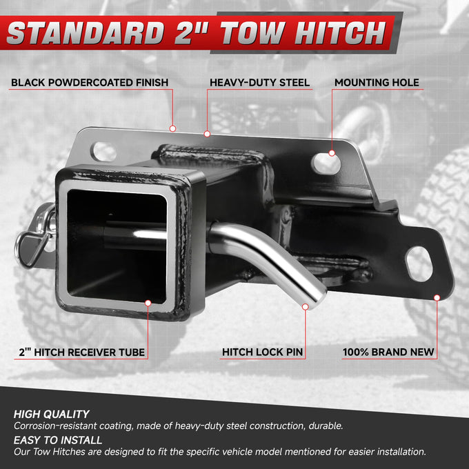 2 in. Tow Hitch Receiver w/Hitch Pin & Clip <br> 20-24 Kawasaki Teryx KRX 4 100