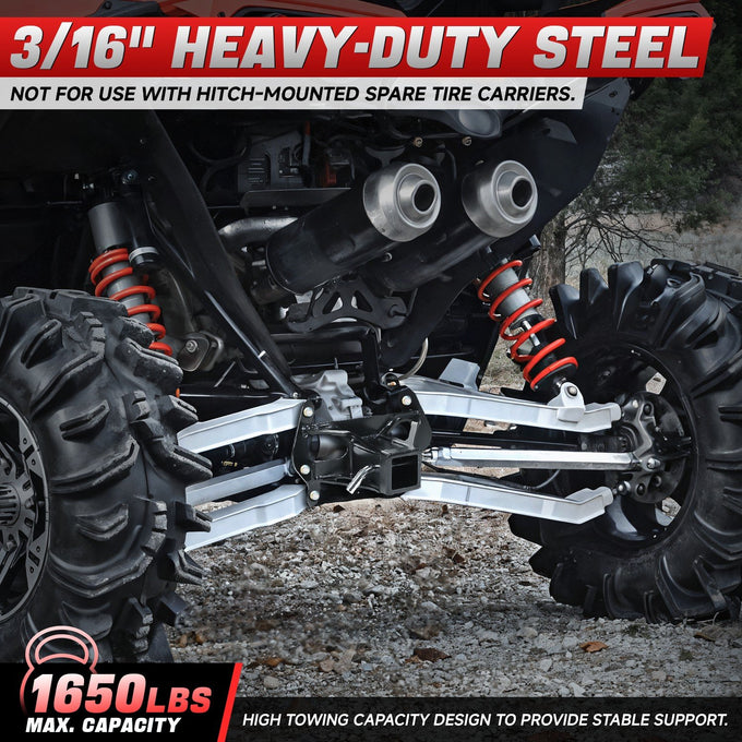 Heavy-Duty Steel 2in. UTV Rear Receiver Tow Trailer Hitch <br>13-17 Can-Am Maverick