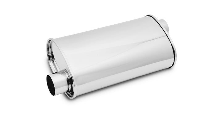 STREETPOWER Oval Muffler<br>3in. inlet/outlet Offset-Offset