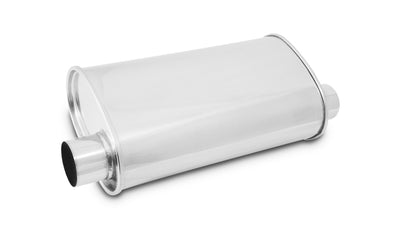 STREETPOWER Oval Muffler<br>2.5in. inlet/outlet Offset-Offset Same Side