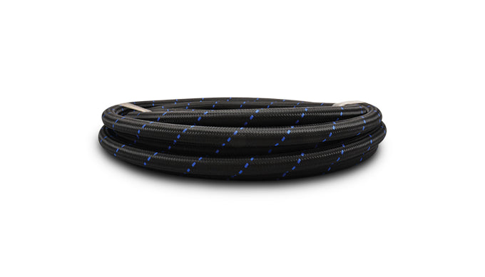 10ft Roll of Black Blue Nylon Braided Hose<br>AN Size -8, Hose ID 0.44in.