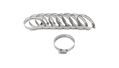 S.S. Worm Gear Clamps Pack of 10<br>Clamping Range 2.04in.-3.00in.