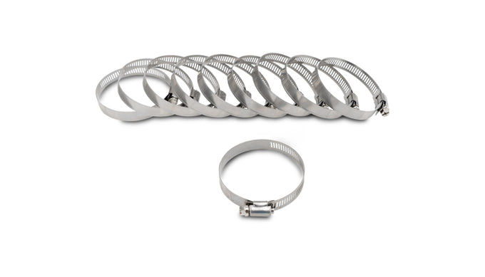 S.S. Worm Gear Clamps Pack of 10<br>Clamping Range 2.04in.-3.00in.
