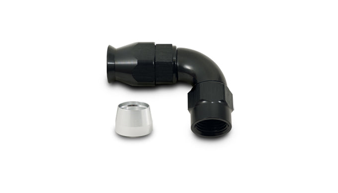 90 Degree High Flow Hose End Fitting<br>for PTFE Lined Hose -8AN
