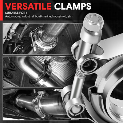 2in. Exhaust Pipe V-Band Clamp+Male/Female Flange <br>Universal