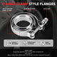 2.5in. Exhaust Pipe V-Band Clamp+Male/Female Flange <br>Universal