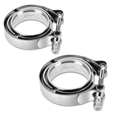 2x2.5in. Exhaust Pipe V-Band Clamp+Male/Female Flange <br>Universal
