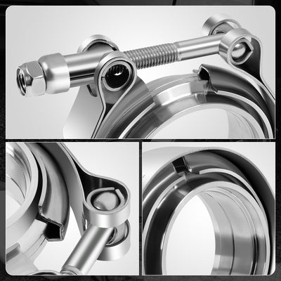 2.5in. Exhaust Pipe V-Band Clamp+Male/Female Flange <br>Universal