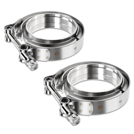 2x3in. Exhaust Pipe V-Band Clamps+Male/Female Flanges <br>Universal