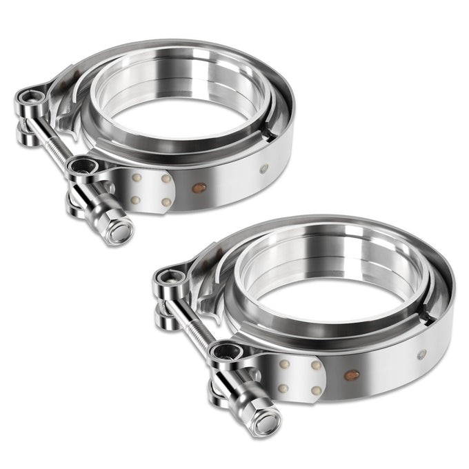 2x3in. Exhaust Pipe V-Band Clamps+Male/Female Flanges <br>Universal
