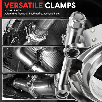 3in. Exhaust Pipe V-Band Clamp+Male/Female Flange <br>Universal