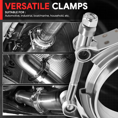 4in. Exhaust Pipe V-Band Clamp+Male/Female Flange <br>Universal