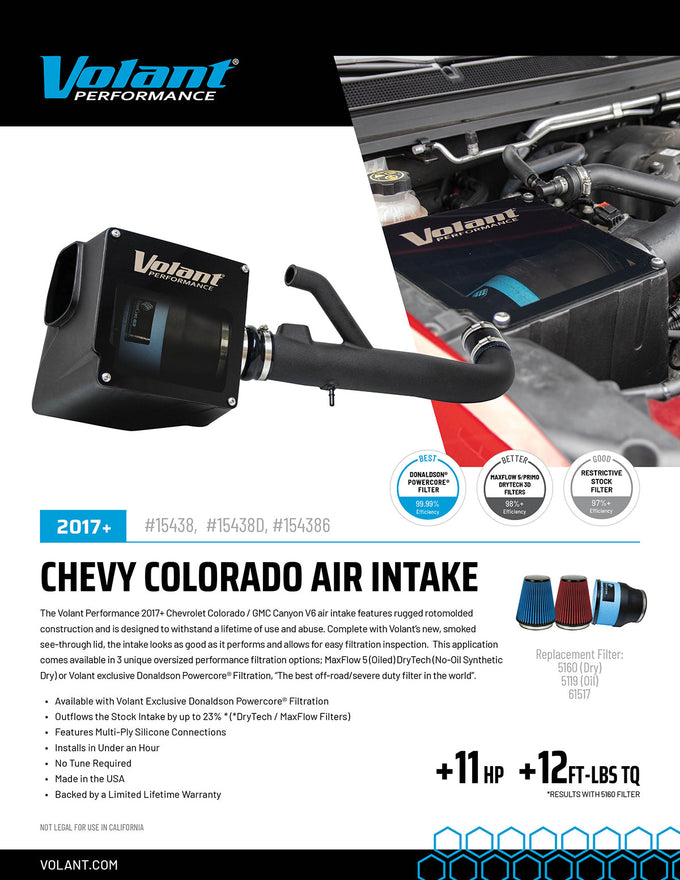 Oiled Filter Closed Box Air Intake <br> 17-22 Chevy Colorado GMC Canyon