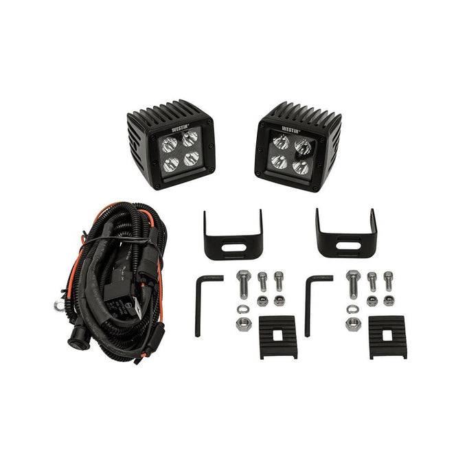 LED Auxiliary Lights 3in x 3in cube 20w Flood <br> Universal Fit