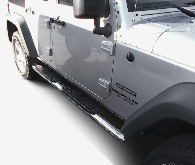 PRO TRAXX 4 Oval Nerf Step Bars <br> 2007-2018 Jeep Wrangler JK