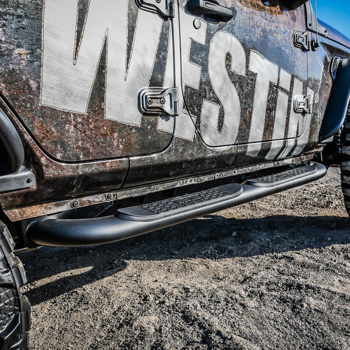 Platinum 4 Oval Nerf Step Bars <br> 2018-2025 Jeep Wrangler