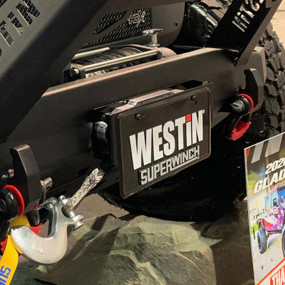 Winch Mount License Plate Re-locator <br> Universal Fit