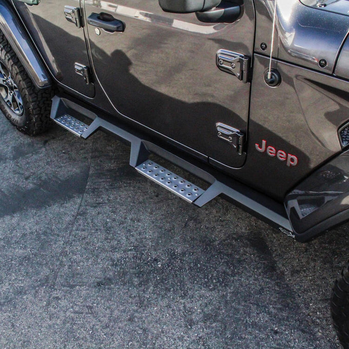 HDX Stainless Drop Nerf Step Bars <br> 2018-2025 Jeep Wrangler