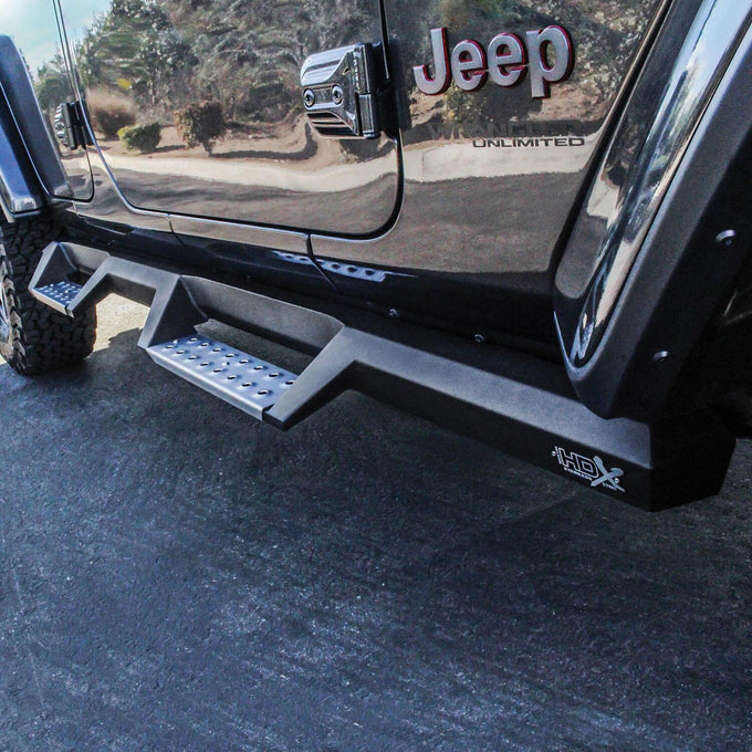 HDX Stainless Drop Nerf Step Bars <br> 2018-2025 Jeep Wrangler