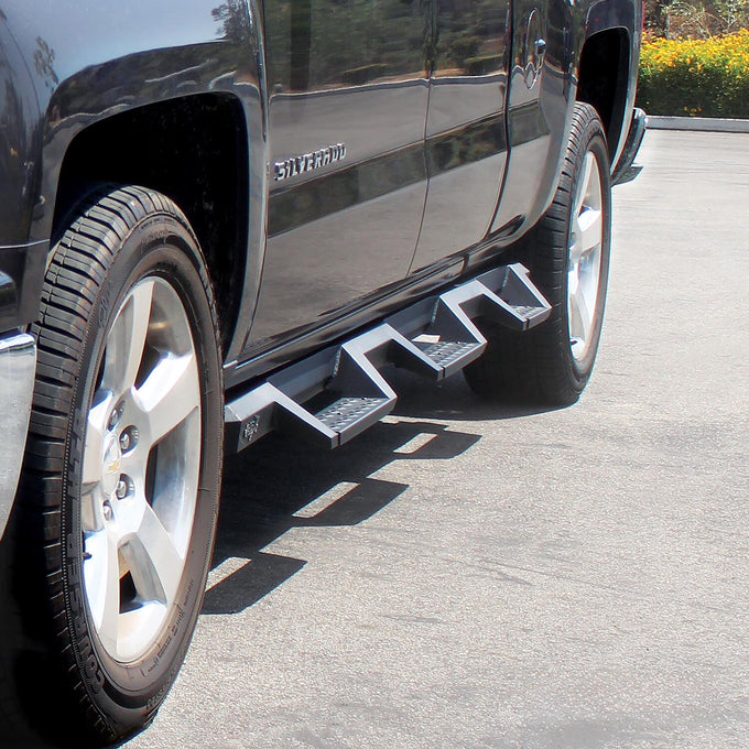 HDX Drop Wheel-to-Wheel Nerf Step Bars <br> 14-19 Chevy Silverado GMC Sierra 1500-3500 HD