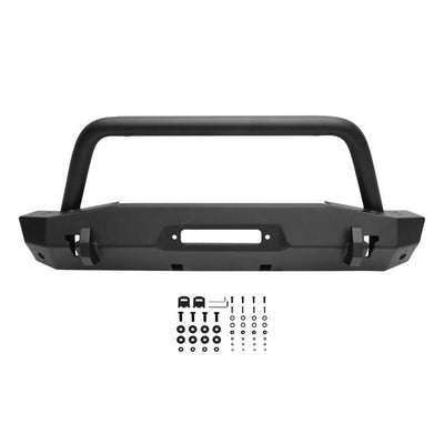 WJ2 Stubby Front Bumper w/Bull Bar <br> 2018-2025 Jeep Wrangler Gladiator
