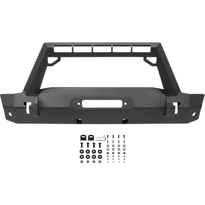 WJ2 Stubby Front Bumper w/LED Light Bar Mount <br> 2018-2025 Jeep Wrangler Gladiator