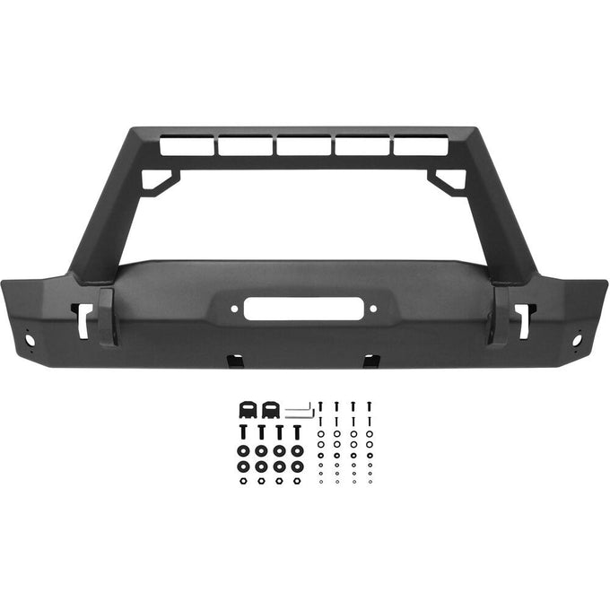 WJ2 Stubby Front Bumper w/LED Light Bar Mount <br> 2018-2025 Jeep Wrangler Gladiator