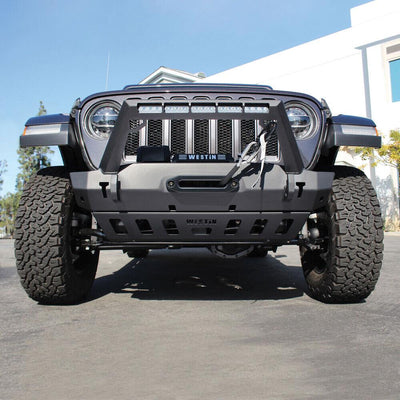 WJ2 Stubby Front Bumper w/LED Light Bar Mount <br> 2018-2025 Jeep Wrangler Gladiator