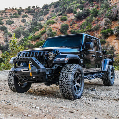 WJ2 Stubby Front Bumper w/LED Light Bar Mount <br> 2018-2025 Jeep Wrangler Gladiator