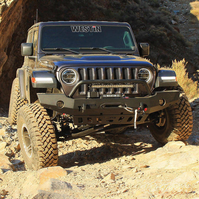 WJ2 Full Width Front Bumper w/Bull Bar <br> 2018-2025 Jeep Wrangler Gladiator