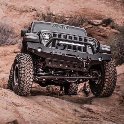 WJ2 Full Width Front Bumper w/Bull Bar <br> 2018-2025 Jeep Wrangler Gladiator