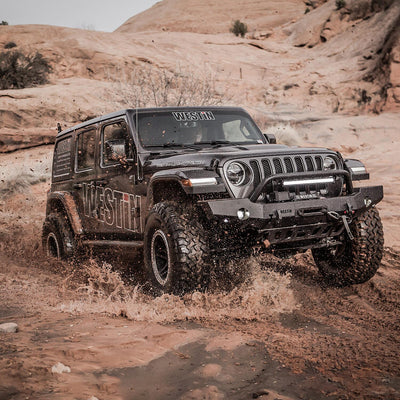 WJ2 Full Width Front Bumper w/Bull Bar <br> 2018-2025 Jeep Wrangler Gladiator