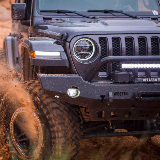 WJ2 Full Width Front Bumper w/Bull Bar <br> 2018-2025 Jeep Wrangler Gladiator