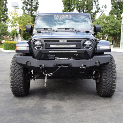 Full Width Front Bumper w/LED Light Bar Mount <br> 2018-2025 Jeep Wrangler Gladiator