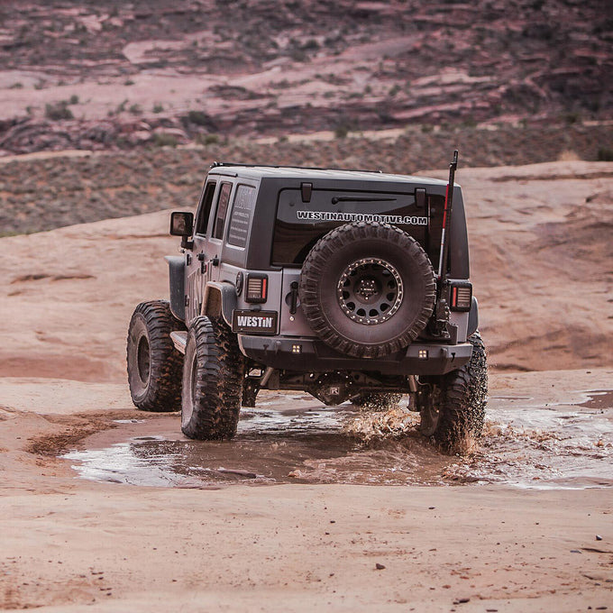 WJ2 Rear Bumper With Tire Carrier <br> 2007-2018 Jeep Wrangler JK