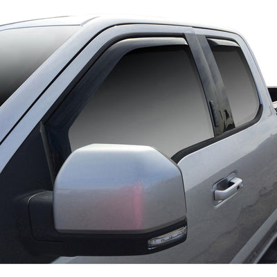 In-Channel 4pc Wind Deflector <br> 15-26 Ford F150 F250 F350 F450 F550 Super Duty