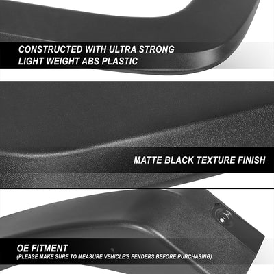 Factory Style Matte Fender Flares Kit <br> 14-18 Chevy Silverado 1500, 15-19 2500 3500 HD