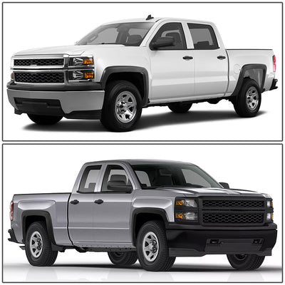 Factory Style Matte Fender Flares Kit <br> 14-18 Chevy Silverado 1500, 15-19 2500 3500 HD