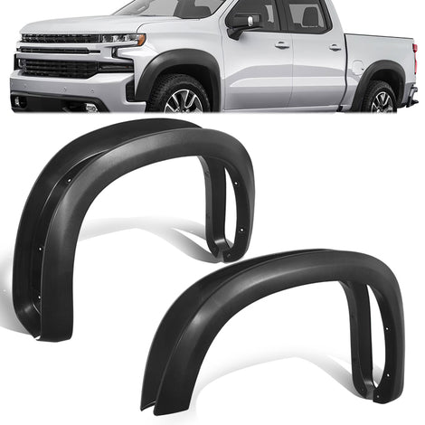 Factory Style Matte Fender Flares Kit <br> 19-24 Chevy Silverado 1500