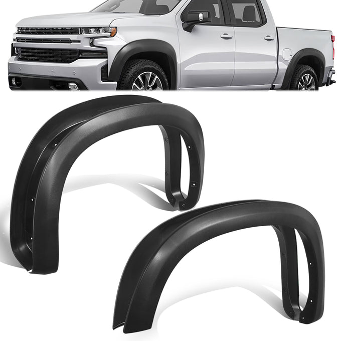 Factory Style Matte Fender Flares Kit <br> 19-24 Chevy Silverado 1500